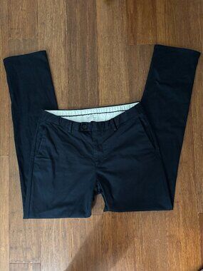 REISS Men's Navy Slim Fit Cotton Chino Pants 34x32